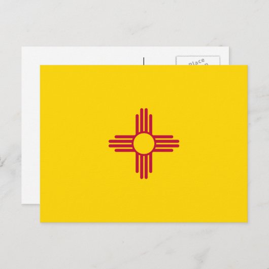 Neue mexikanische Flagge, Flagge New Mexico Postkarte (Vorne/Hinten)