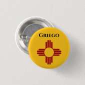 Neue mexikanische Flagge mit Zia-Symbol Button (Vorne & Hinten)