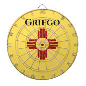 Neue mexikanische Flagge mit Zia-Symbol Dartscheibe (vorne)