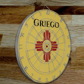 Neue mexikanische Flagge mit Zia-Symbol Dartscheibe