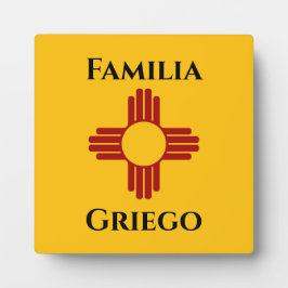 Neue mexikanische Flagge mit Zia-Symbol Fotoplatte