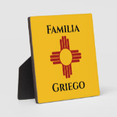 Neue mexikanische Flagge mit Zia-Symbol Fotoplatte (Vorderseite)