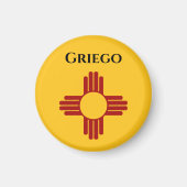 Neue mexikanische Flagge mit Zia-Symbol Magnet (Vorne)