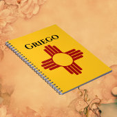 Neue mexikanische Flagge mit Zia-Symbol Notizblock