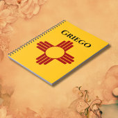 Neue mexikanische Flagge mit Zia-Symbol Notizblock