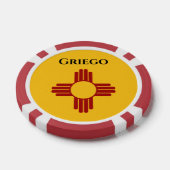 Neue mexikanische Flagge mit Zia-Symbol Pokerchips (Einzeln)