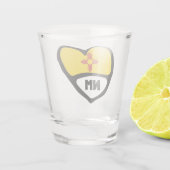 Neue mexikanische Staatsflagge - Schwarz-Weiß Schnapsglas (Rückseite)