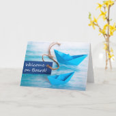 Neue Mietserie - Willkommen im Team - an Bord Karte (Gelbe Blume)