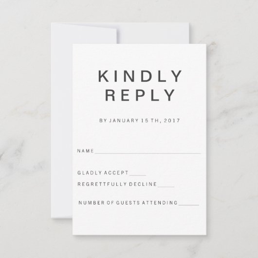 Neue Minimalistische RSVP-Karte RSVP Karte (Vorderseite)