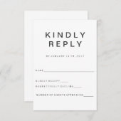 Neue Minimalistische RSVP-Karte RSVP Karte (Vorne/Hinten)