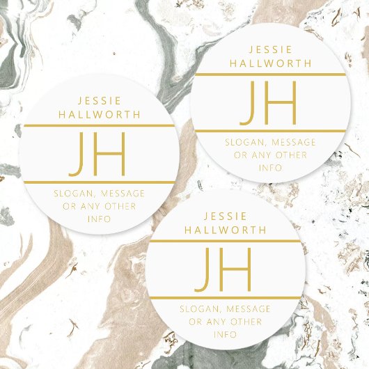 Neue, Mit Monogramm, wasserdichte Etiketten aus Go