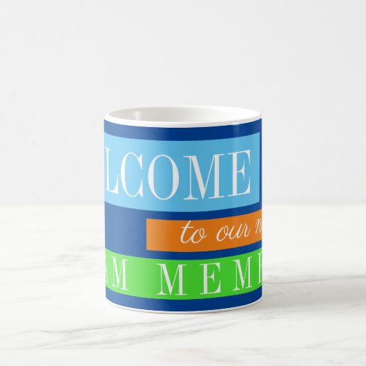 Neue Mitarbeiter begrüßen Leckerei Kaffeetasse (Mittel)