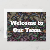 Neue Mitarbeiter farbenfrohe Swirl Tile Business W Postkarte (Vorne/Hinten)