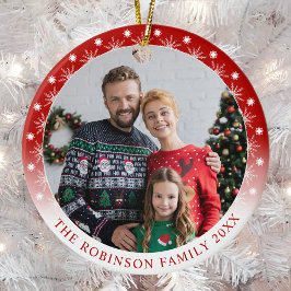 Neue moderne, doppelseitige Schneeflocken mit zwei Keramik Ornament