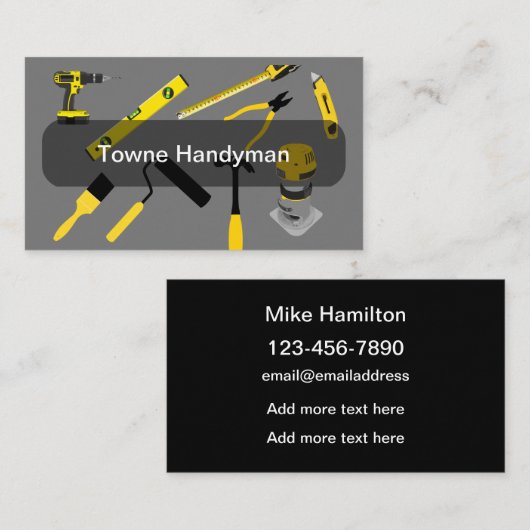 Neue moderne Handyman Service Business Cards Visitenkarte (Vorne/Hinten)