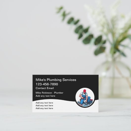 Neue moderne Klempner-Visitenkarten Visitenkarte (Stehend Vorderseite)