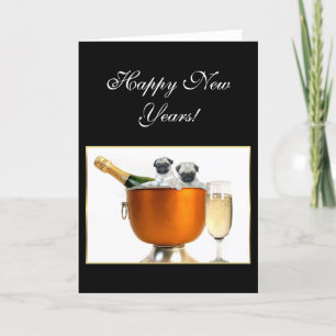 Neue Möpsen Feiertagskarte