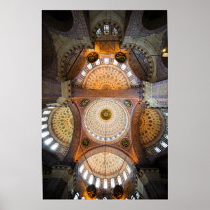 Neue Moschee Inneres in Istanbul Poster