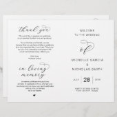 Neue Mr. und Mrs., Foldable Wedding Programs (Vorne/Hinten)