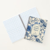 Neue Mutter | Hochzeit | Blaues Toile Blumenmuster Notizblock (Innenseite)