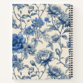 Neue Mutter | Hochzeit | Blaues Toile Blumenmuster Notizblock (Rückseite)
