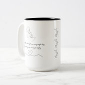 Neue Mutter Mutterzitat Linienkunst Zweifarbige Tasse (Vorderseite Links)
