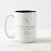 Neue Mutter Mutterzitat Linienkunst Zweifarbige Tasse (Links)