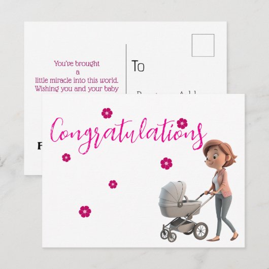 Neue Mutter Postkarte (Vorne/Hinten)