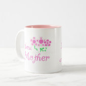 Neue Mütter Rosa Blume T - Shirt und Geschenke Zweifarbige Tasse (Vorderseite Links)