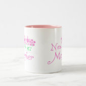 Neue Mütter Rosa Blume T - Shirt und Geschenke Zweifarbige Tasse (Mittel)
