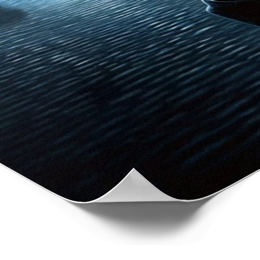 "Neue Nacht im Café Terrasse im Winter" Poster (Ecke)