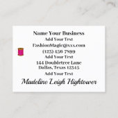 Neue Nähkarte / Seamstress / Mode-Visitenkarte Visitenkarte (Rückseite)