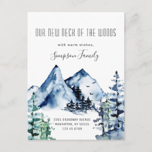 Neue Neck of the Woods Umzugsankündigung Postkarte