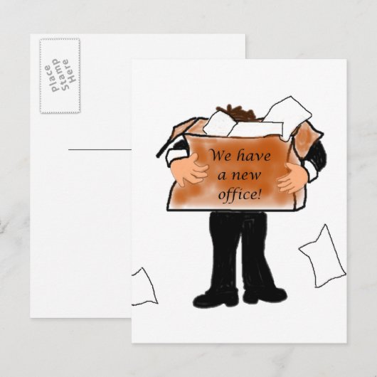 Neue Office-Ankündigung Postkarte (Vorne/Hinten)