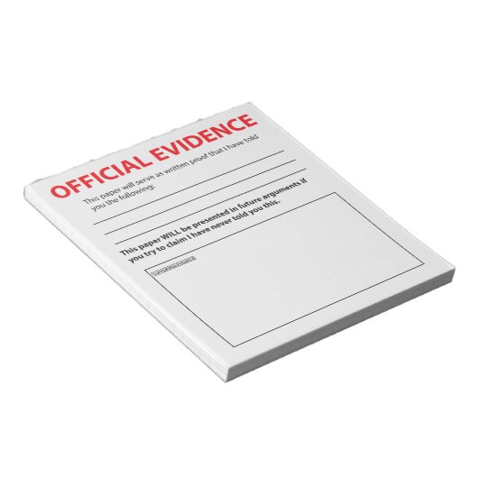 Neue Offizielle Beweise Funny Notepad 2 Notizblock (angewinkelt)