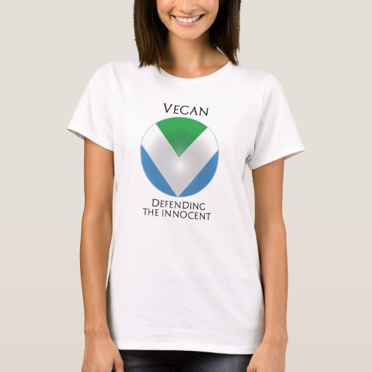 NEUE OFFIZIELLE VEGANE FLAGGE: Schild des T-Shirt (Vorderseite)