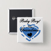 Neue Oma Baby Boy Tshirts und Geschenke Button (Vorne & Hinten)