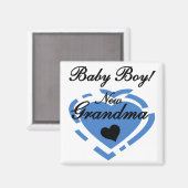 Neue Oma Baby Boy Tshirts und Geschenke Magnet (Vorderseite/Rückseite)
