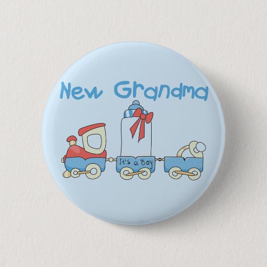 Neue Oma der Boy-Train Tshirts und Geschenke Button (Vorderseite)
