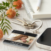 Neue Oma etablierter Vorname Jahr Foto Schlüsselanhänger (Vorderseite rechts)