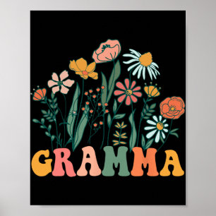 Neue Oma Wildblume Erster Geburtstag & Baby-Shower Poster