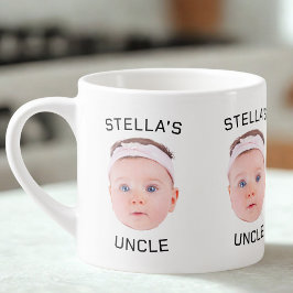 Neue Onkel-Geschenke-Tasse, Custom Baby-Face-Foto- Espressotasse