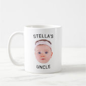 Neue Onkel-Geschenke-Tasse, Custom Baby-Face-Foto- Kaffeetasse (Links)