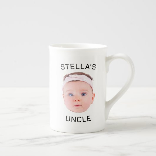 Neue Onkel-Geschenke-Tasse, Custom Baby-Face-Foto- Porzellantasse (Rechts)