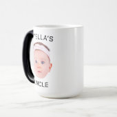 Neue Onkel-Geschenke-Tasse, Custom Baby-Face-Foto- Verwandlungstasse (Vorderseite Links)