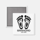 Neue Opa Baby Fußabdrücke Geschätztes Datum Magnet (Vorderseite/Rückseite)