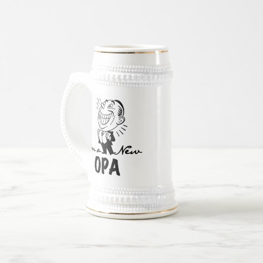 Neue Opa-T - Shirt und Geschenke lächeln Bierglas (Vorderseite Links)