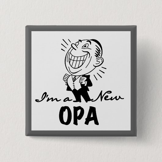 Neue Opa-T - Shirt und Geschenke lächeln Button (Vorderseite)