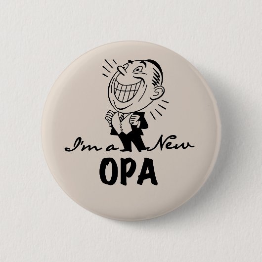 Neue Opa-T - Shirt und Geschenke lächeln Button (Vorderseite)