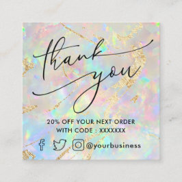 neue Opal Dankeschön Rabattkarte Quadratische Visitenkarte